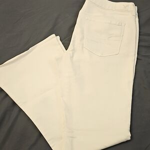 American Eagle White Flared Jeans